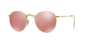 Round Metal Dorado/Espejo Rosa